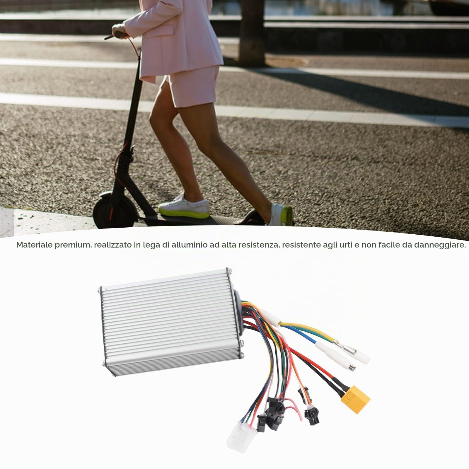 POENVFPO Controller per Scooter Elettrico 48V 21A, Controller Motore Brushless Intelligente in Lega di Alluminio per Sostituzione M4