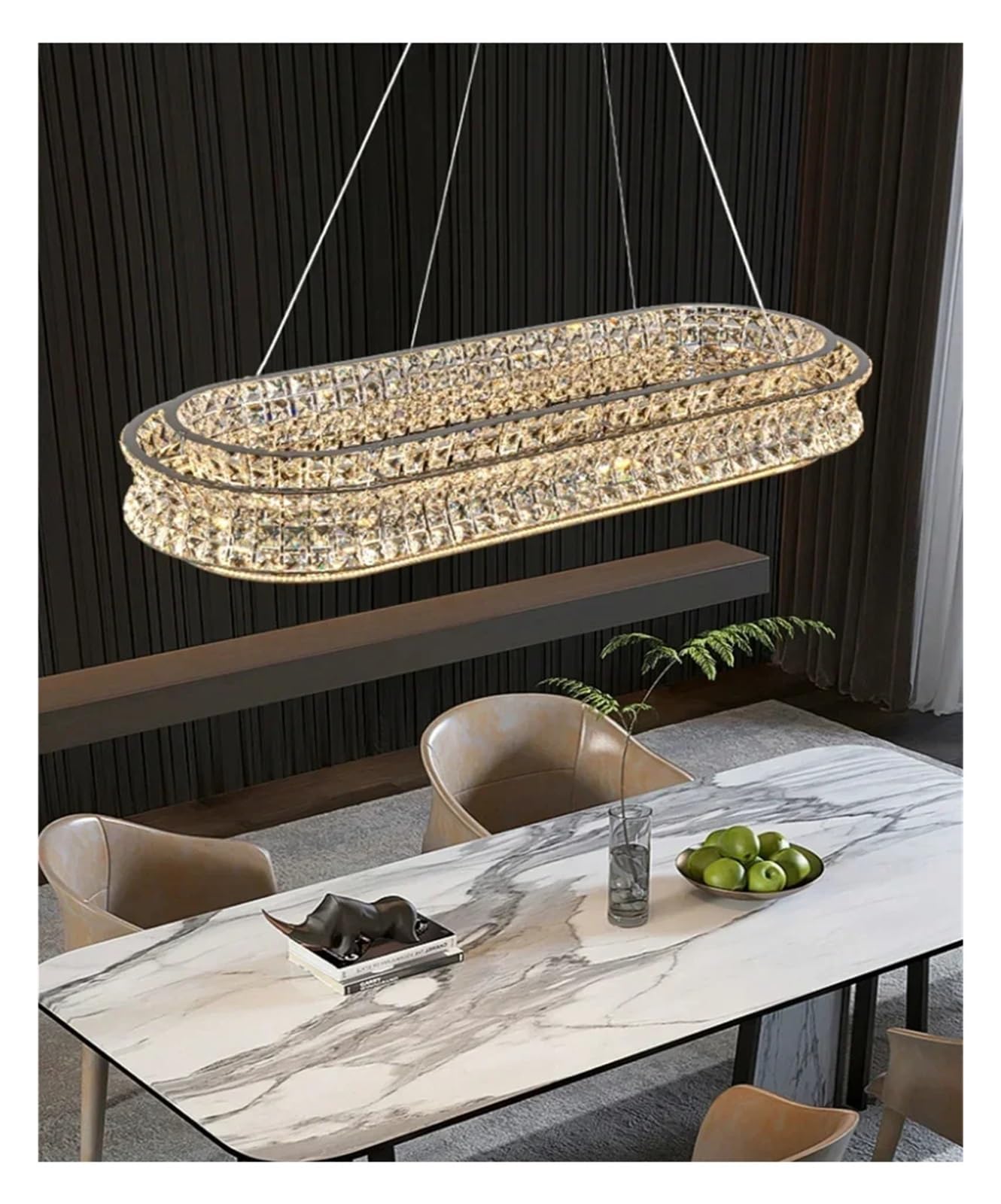 SXECAEPS Modern Luxury Crystal Chandeliers Home LED Lighting for Living Dining Room Lustre Decorate Indoor Ceiling Pendant Lights Fixture ﻿