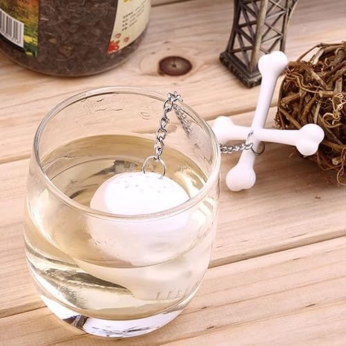 Miniatura 6 de Infusor de hojas de té sueltas de silicona de grado alimenticio con forma de calavera de hueso para especias en forma de filtro de filtro de té para