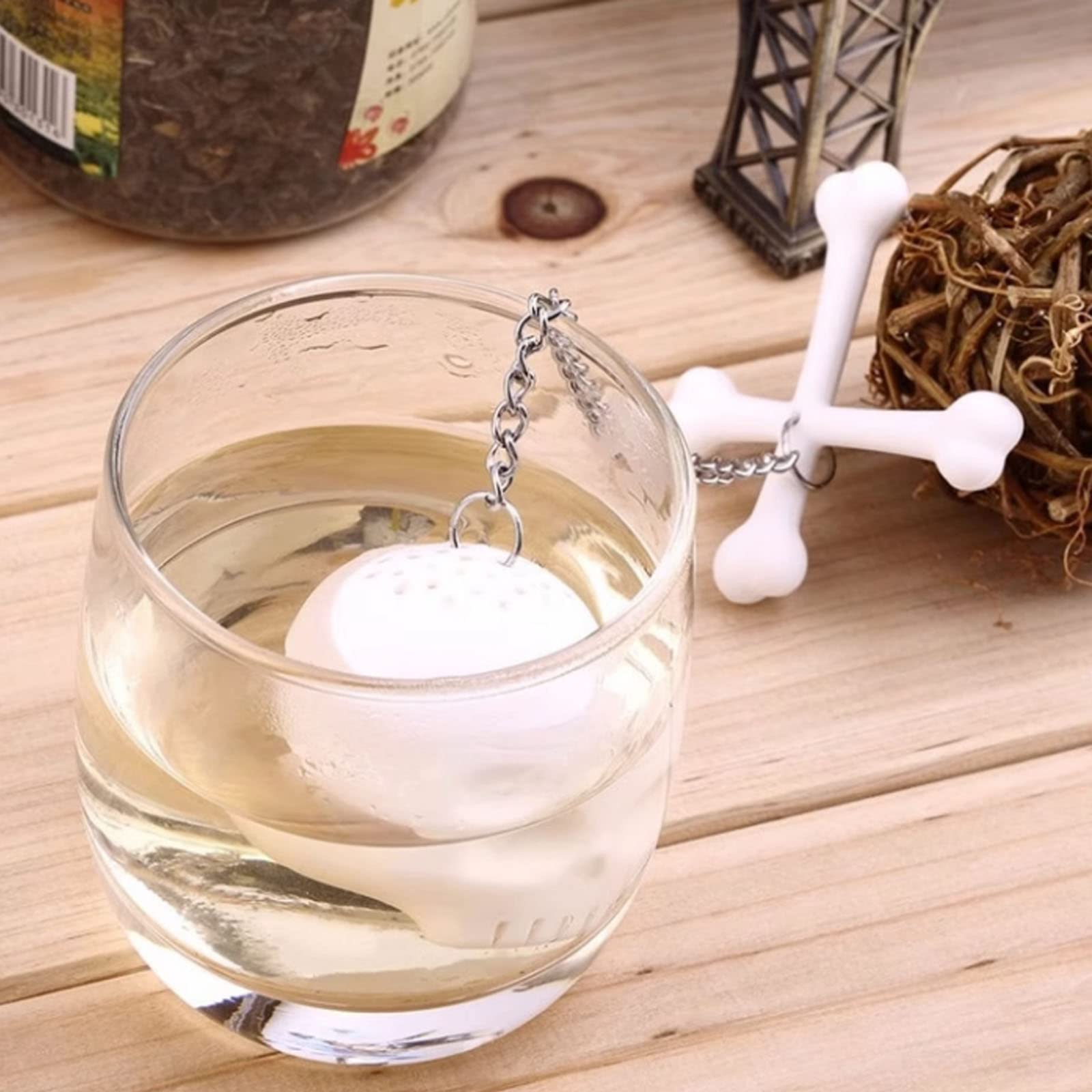 Infusor de hojas de té sueltas de silicona de grado alimenticio, con forma de calavera de hueso, filtro para tetera, té, taza de café