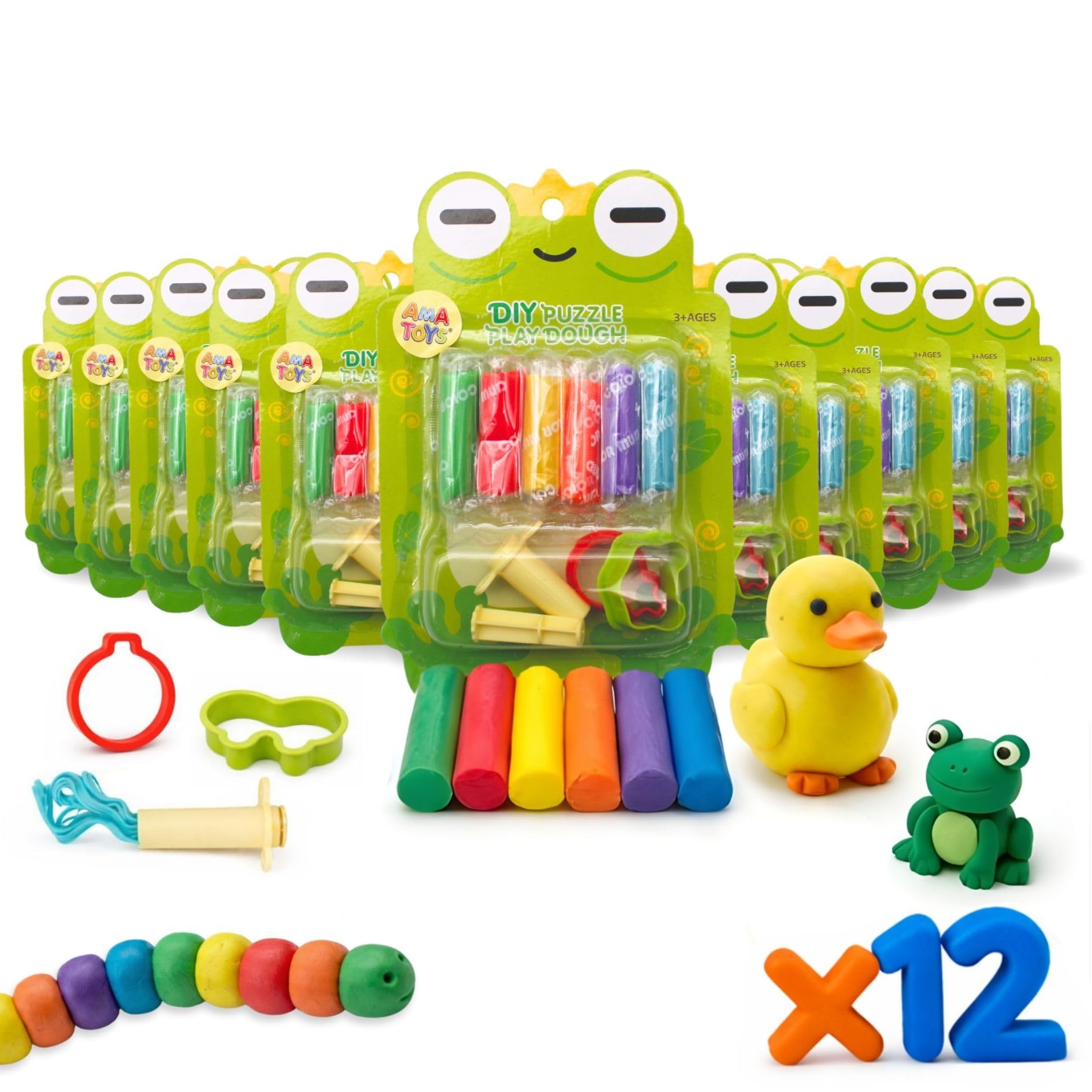 Plastilina con Moldes para Niños - Pack de 12 - AMATOYS - Mini Kit de Manualidades para Cumpleaños, Piñatas, Colegio y Detalles Fin de Curso - Regalitos para Invitados (Pato) — view 11