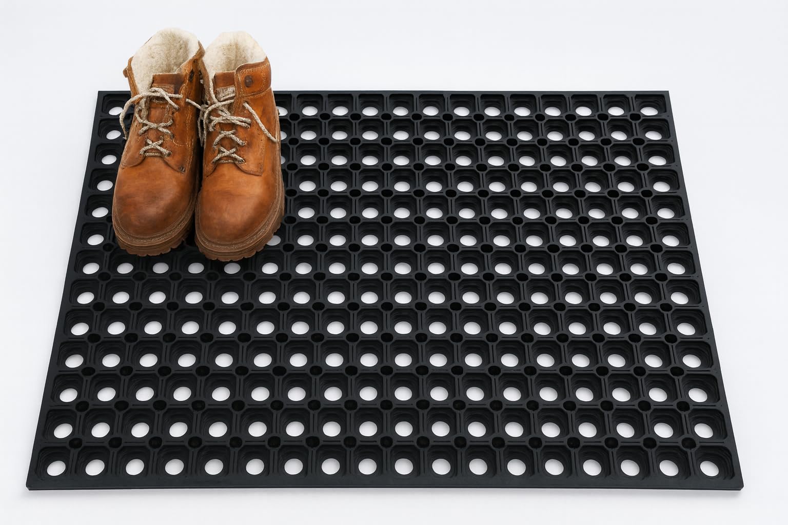 BirnePower Paillasson Compos 100x150cm, Tapis d'Entrée en Caoutchouc Extérieur, Gratte-Pieds Antidérapant et Résistant Intempéries