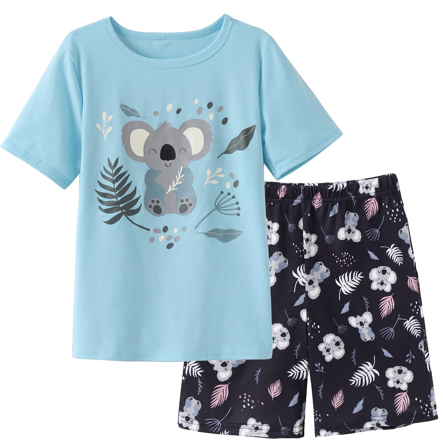 Vopmocld Big Girls' Lovely Sleepy Panda Sleepwears Cute Cartoon 2PCS Pajama Sets