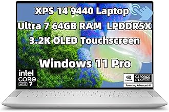 NewDell 2024 XPS 14 Laptop 14.5 inch OLED Touch Screen_Intel.Core Ultra 7 155H 64GB RAM 1TB SSD AI PC Geforce RTX 4050 Graphics Webcam Backlit Keyboard Fingerprint Reader WiFi Thunderbolt 4 Win 11 Pro