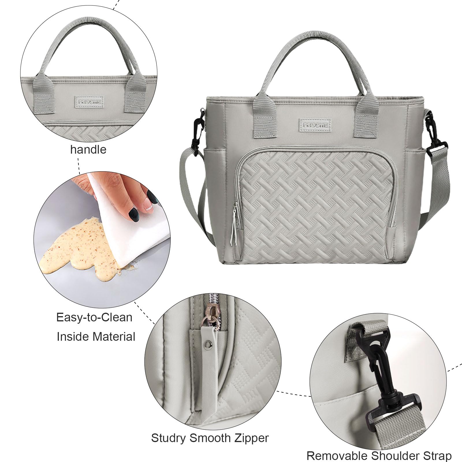 FAVORTALK Lunch Bags for Women for Work Insulated Lunch Bag Large Cooler Lunch Box Bags 11 L Leakproof Reusable Lunch Tote Bag for School Picnic Waterproof Cool Bag with Adjustable Strap - Image 4