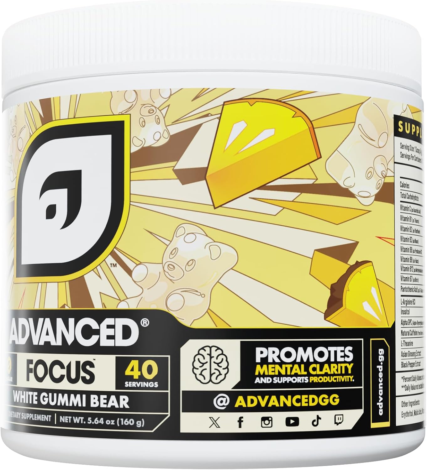 Advanced Focus Powder - White Gummy Bear - Image 3