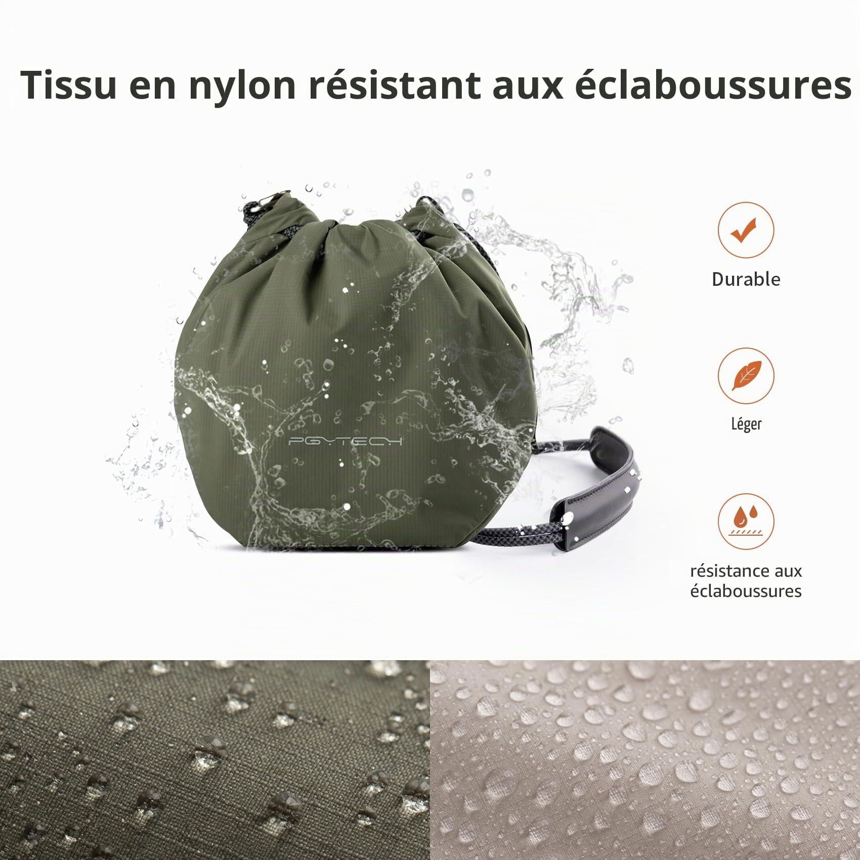 PGYTECH OneGo Sac à Cordon Housse pour Appareil Photo Compatible avec Appareils Photo sans Miroir Nikon/Canon/Sony/Fuji/DJI OSMO Pocket 4/3, Vert