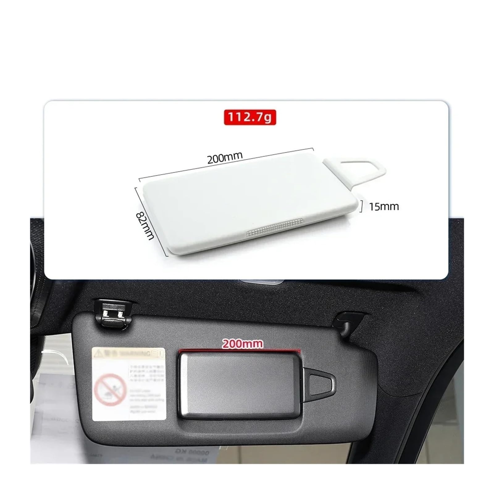 2068106902 Auto Sonnenblende Sonnenschutz Panel Make-Up Kosmetik Spiegel Kompatibel Für Mercedes Benz C Klasse W206 EQE/EQE SUV 2022-2025(White-R)