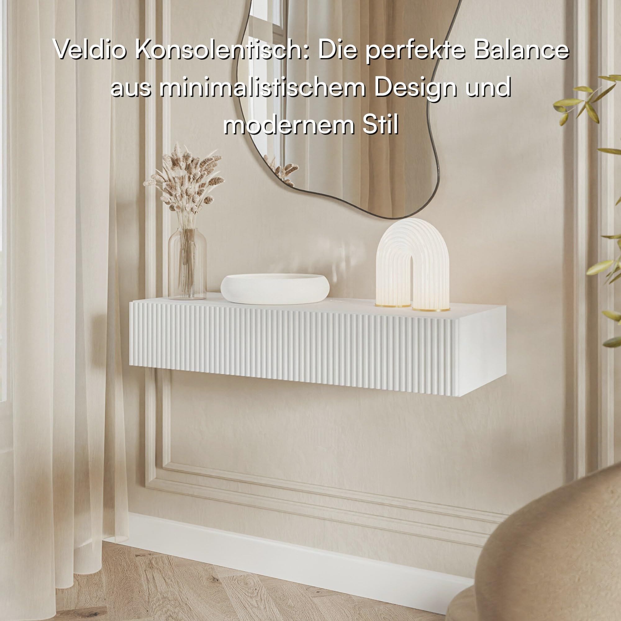 Selsey Konsolentisch Veldio, 90 cm, Weiß | Konsole