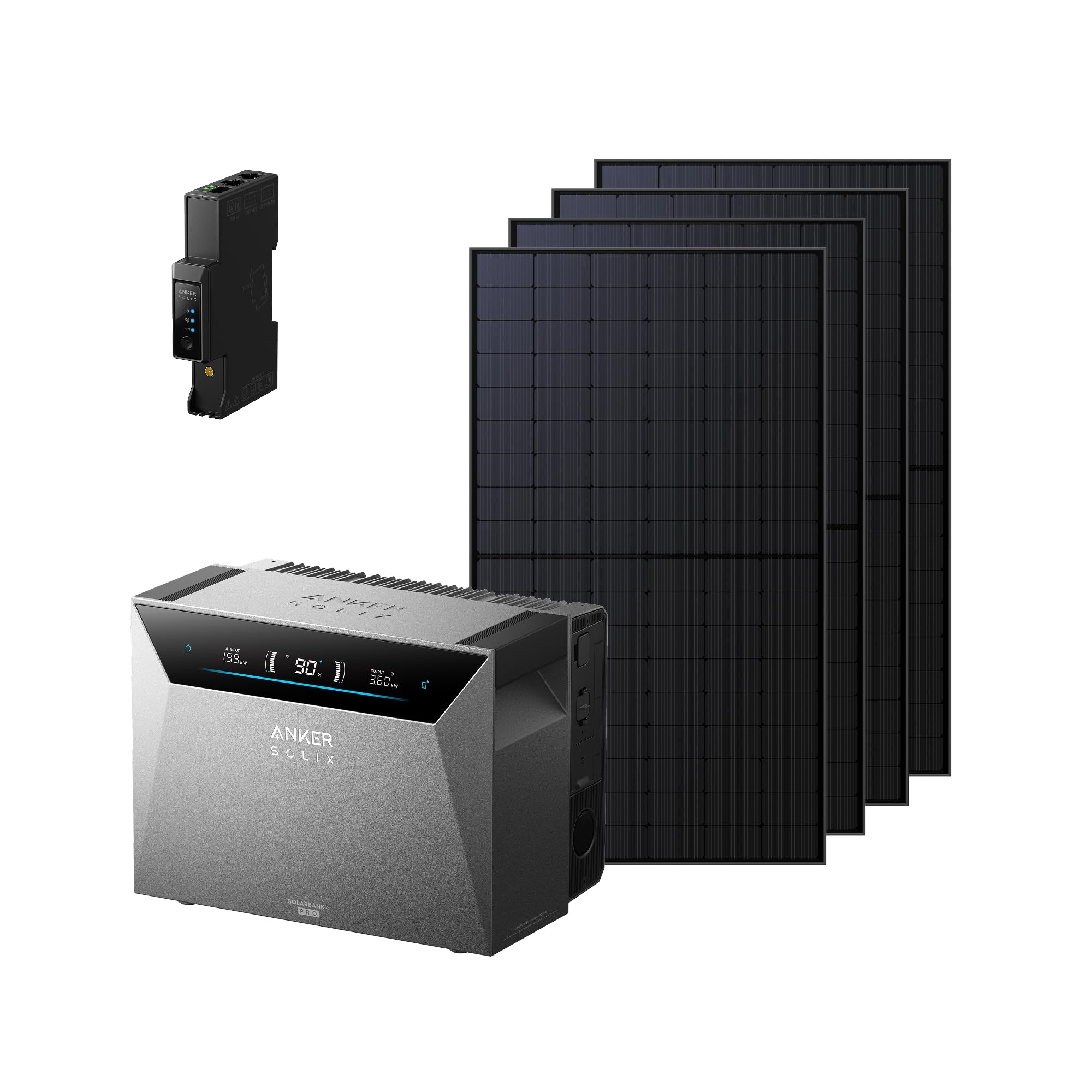 Anker SOLIX 4 Pro Solarbank + 4× 500W Solarpanels