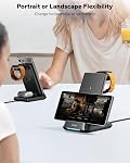3 en 1 Station de recharge pour Samsung, Chargeur sans fil pour les caisses épaisses, Téléphone pliable et Support de chargeur de montre pour Galaxy