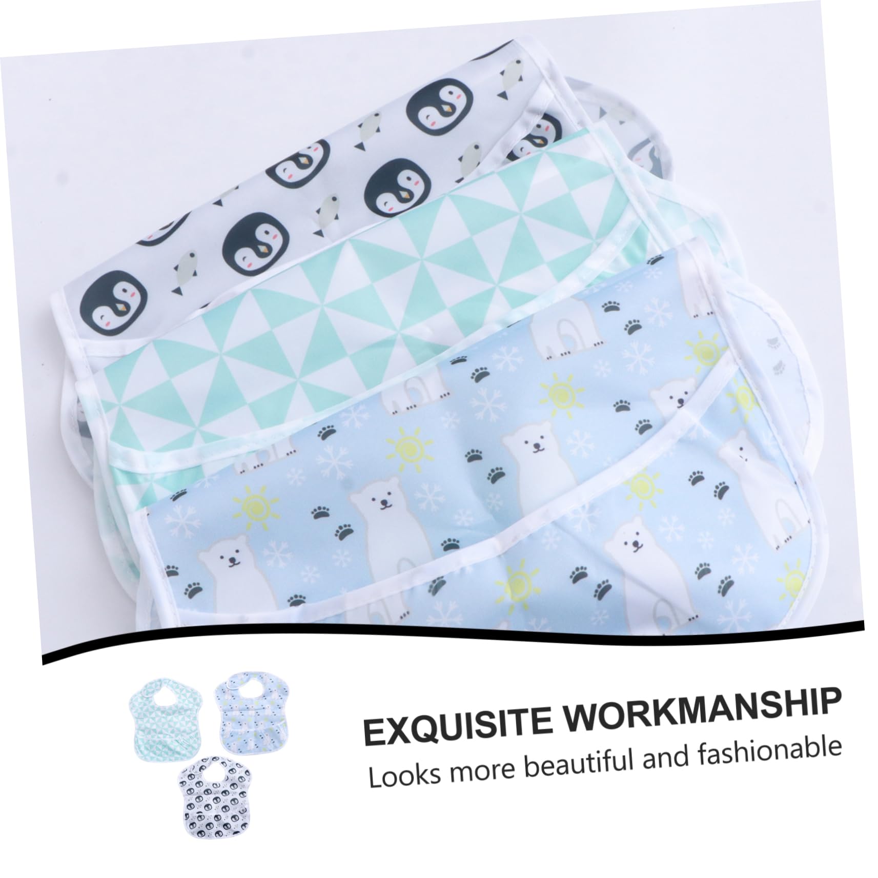 Abaodam 9piezas Babero Para Bebés Diseño De y Pingüino Toallas De Saliva Detachables Para Comidas y Protección De Ropa Accesorio
