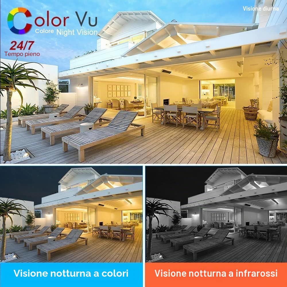 HIKVISION DS-2CD2387G2P-LSU/SL ColorVu - Telecamera IP a torretta panoramica da 8 MP, obiettivo fisso da 4 mm, per interni ed esterni