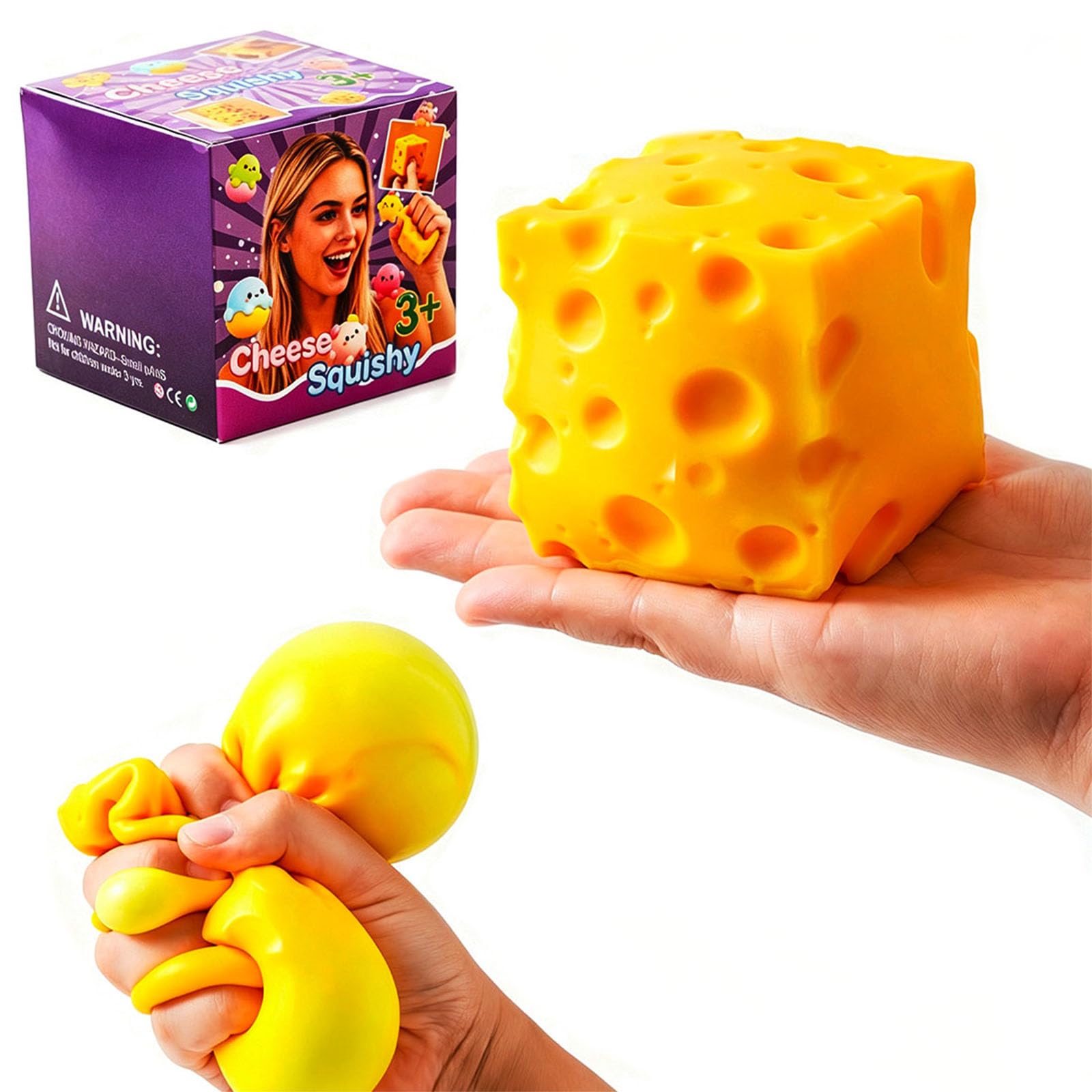Photo 1 of Thryonix Cheese Squishy Toy - Yellow