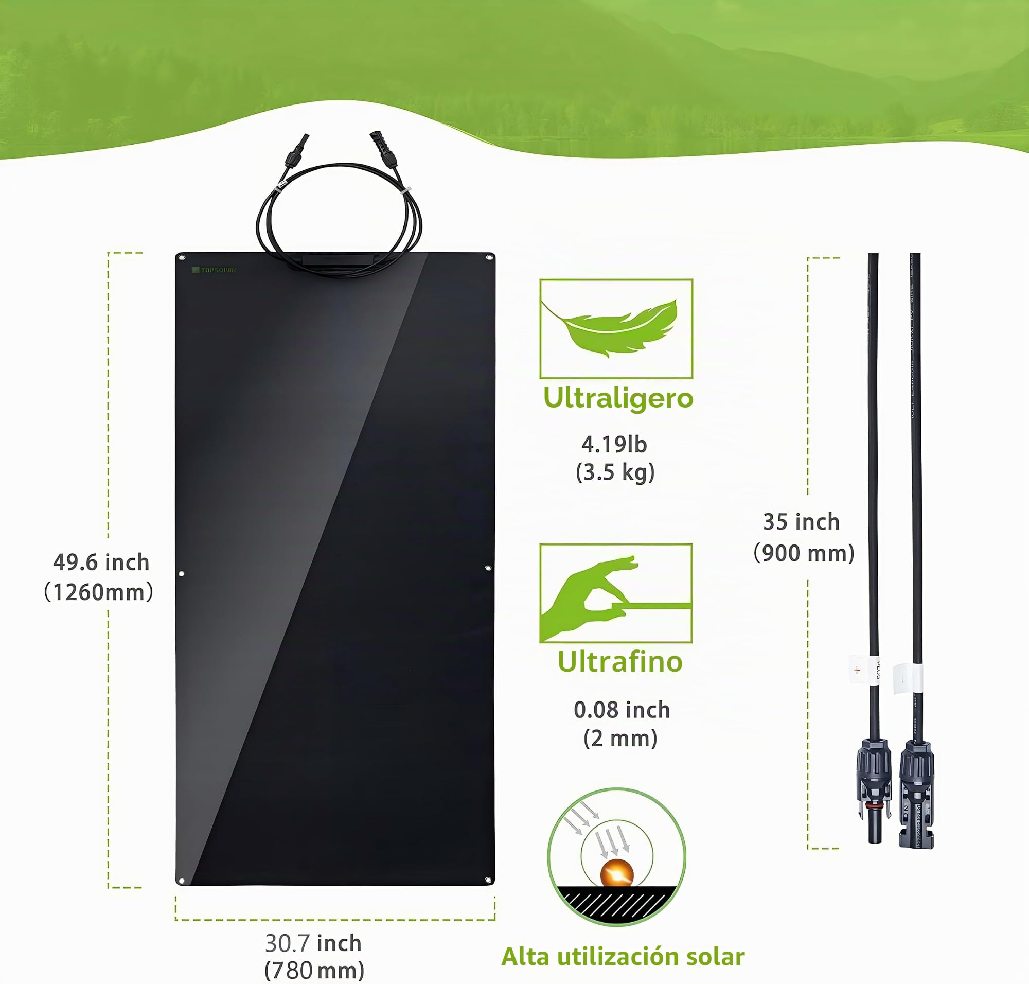 Topsolar Panel solar flexible de 360 W, 24 V/12 V, monocristalino, flexible, 2 paneles solares semiflexibles de 180 W, 12 voltios, cargador fuera de la red para RV, coche, superficies desiguales