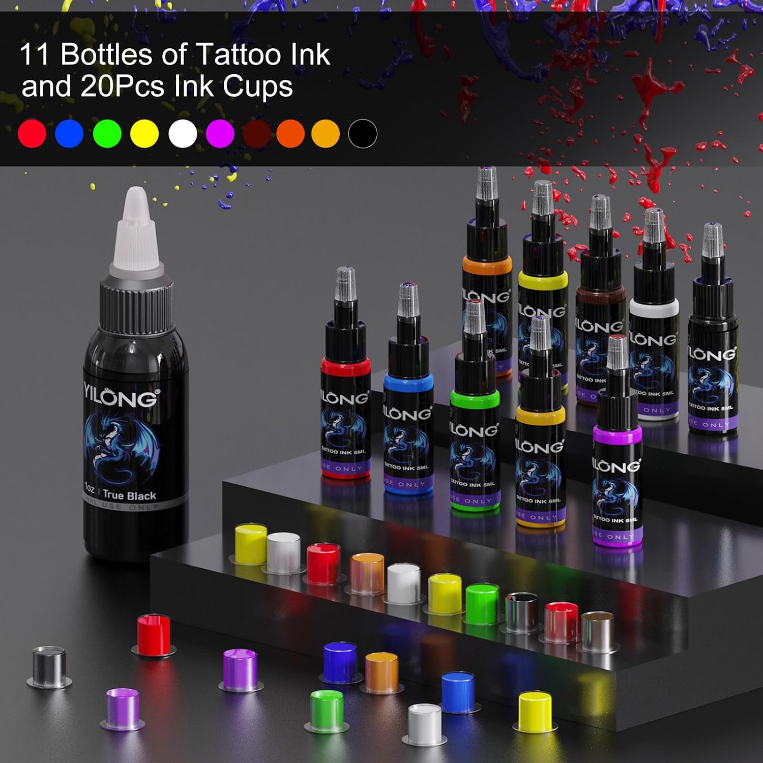 Wireless Tattoo Machine Kit - Tattoo Kit for Beginners Complete Set, Tattoo Gun with Digital Led Display 1200 mAh Power Supply, 10PCS Cartridge Needles and Transfer Gel Multi-function Smart Tattoo Pen