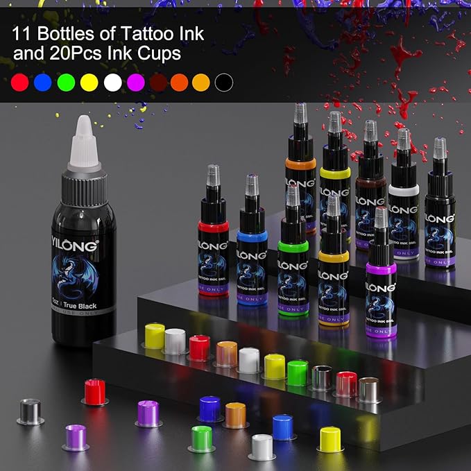 Kit Máquina Tatuar Pen Rotativa YILONG con Fuente Poder y Ti miniatura 7