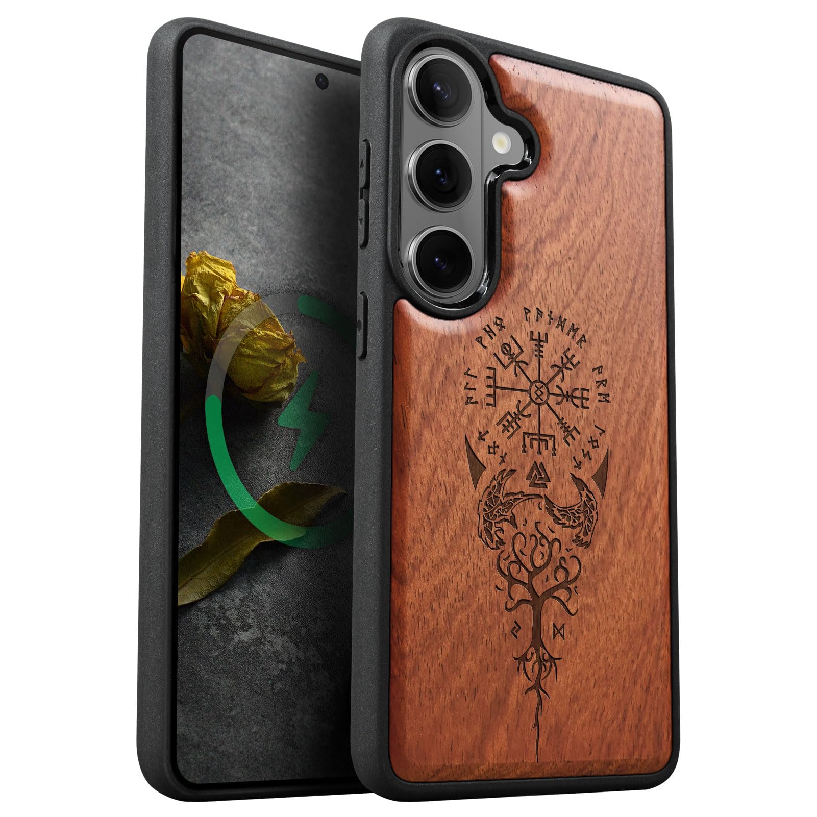 Coque Samsung S26 Plus en Bois Naturel Gravé avec Précision