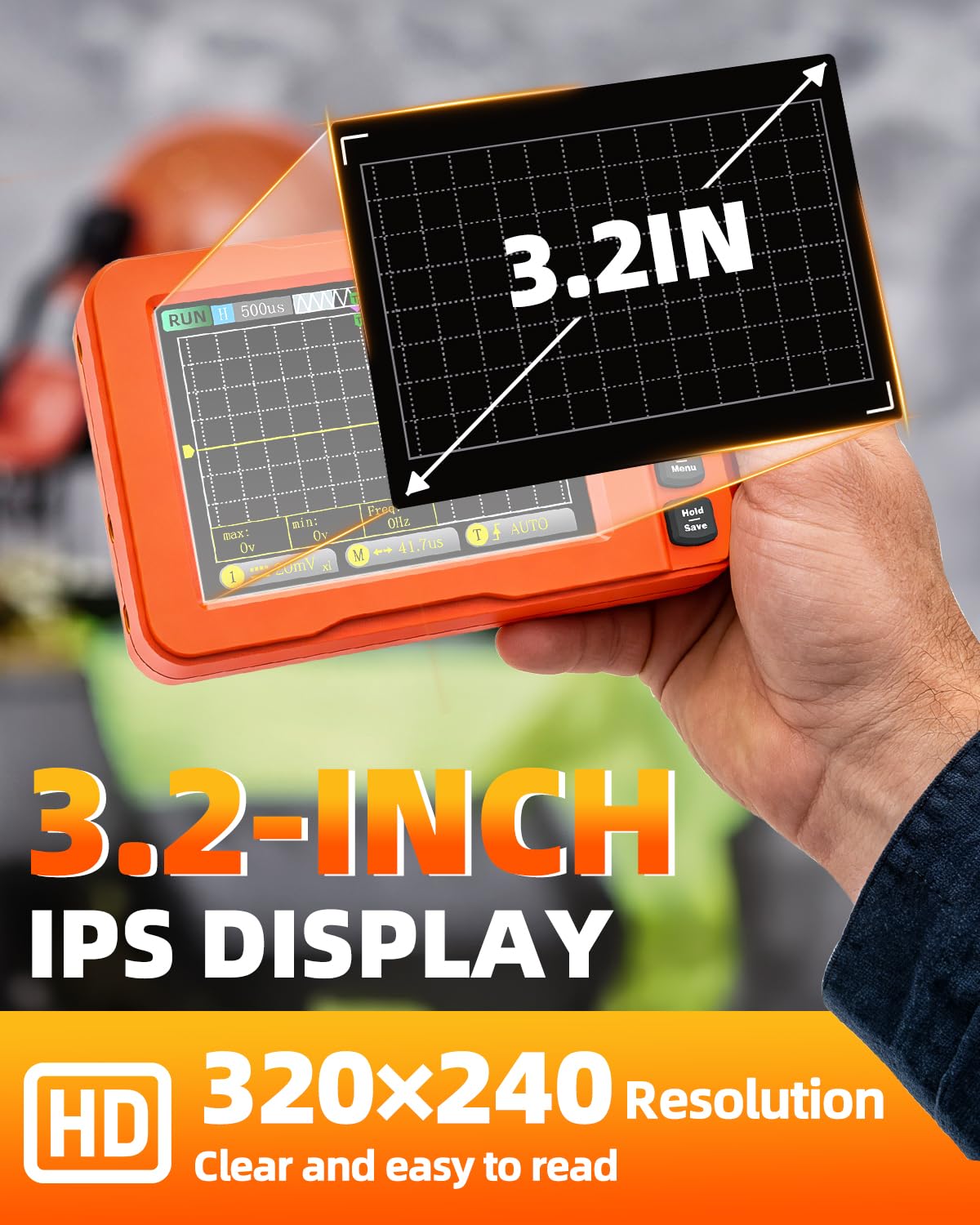 Osciloscopio Portátil 3 en 1, 15MHz 60MS/s Osciloscopio Digital Multímetro con Generador de Señales DDS, Medición de Voltaje AC/DC, Capacitores, Resistencias, Prueba de Diodos para Automoción