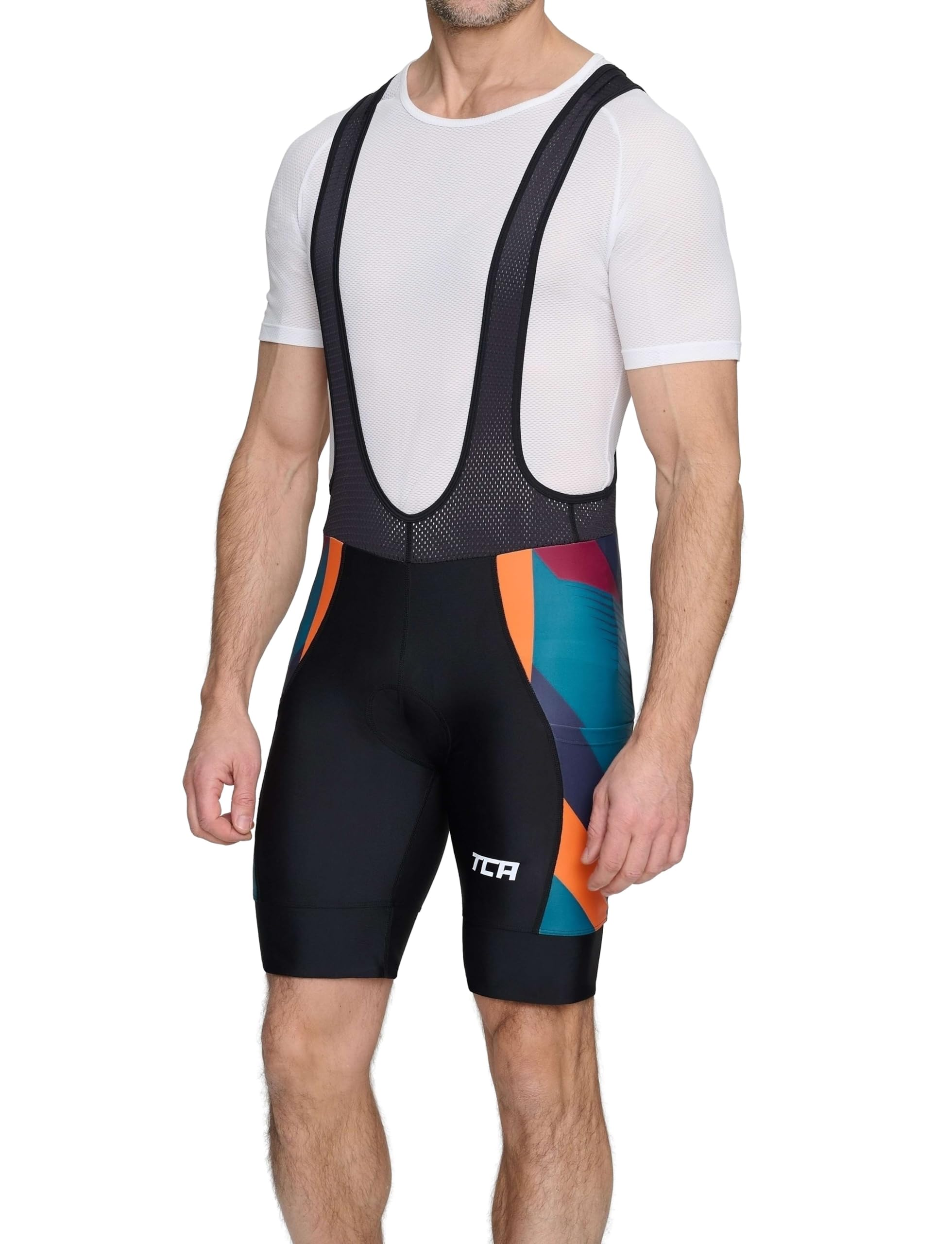 TCA gepolsterte Fahrradhose für Herren - Radlerhose für Herren mit Seitentaschen - Männer Radhose Gepolstert - Männer Fahrradbekleidung schnelltrocknend - Men Bib Shorts