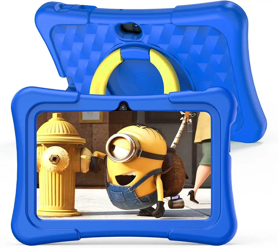 7 inch Tablet for Kids with Solid Case, Android 12 Toddler Tablets, 32GB ROM with Parental Control, Pre-Installed Free APPs Games, Educational Toddler Tablet WiFi, Bluetooth, Camera, YouTube Kids