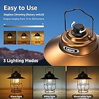 Vista 7 de Lepro Bundle - 2 artículos: Linterna de camping LED recargable vintage Lepro y LE LED linterna de camping recargable, 1000LM, 4 modos de luz