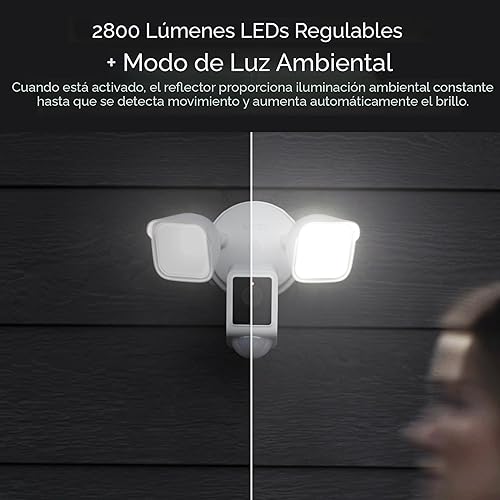 Miniatura 5 de WYZE Floodlight Camera v2, cámara de seguridad para exteriores, 2K HD con visión nocturna a color, LED de 2800 lúmenes, visión amplia de 160, sirena