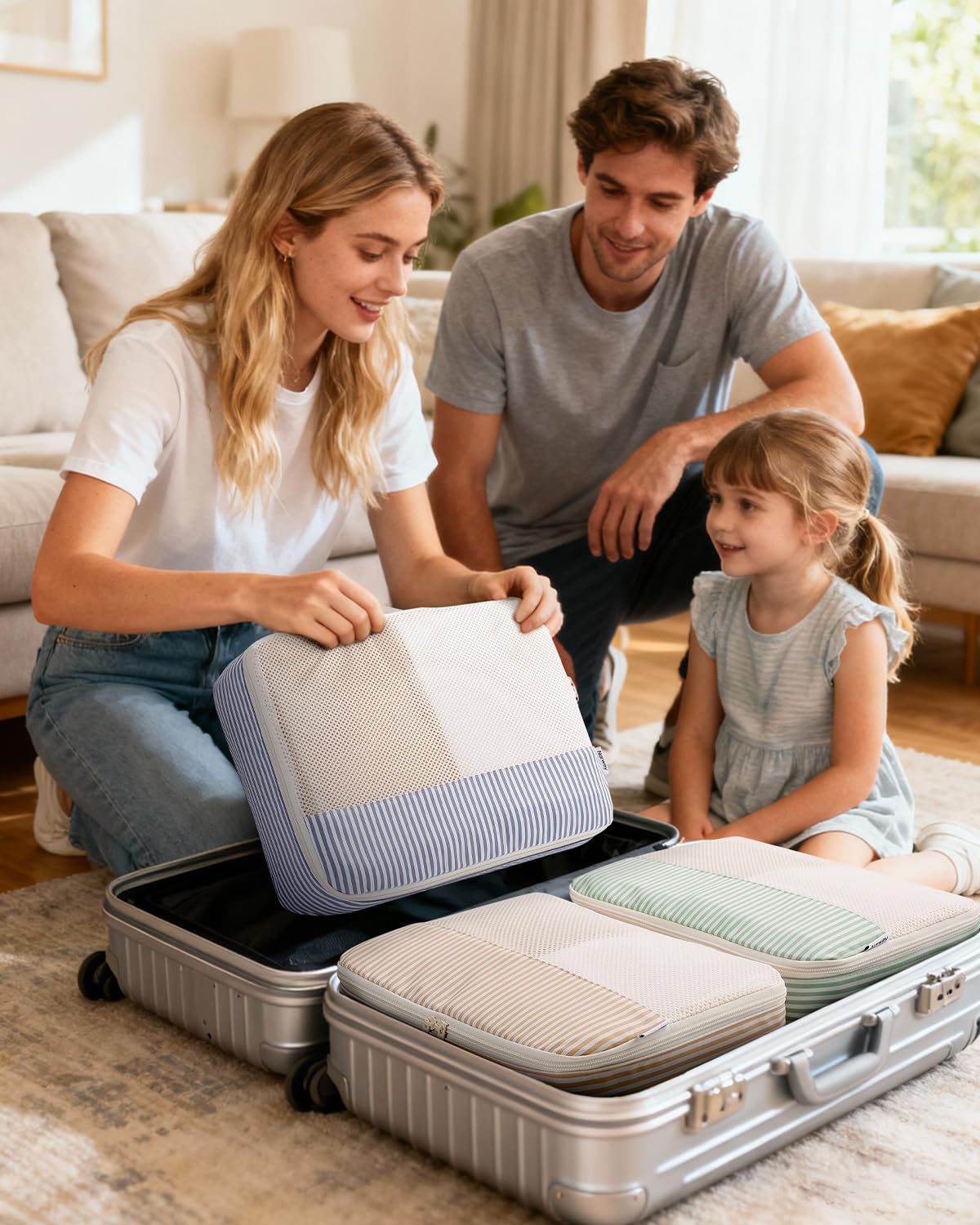 Narwey Lot de 7 Organiseurs de Valise, Ensemble de Cubes de Rangement pour Sac à Dos et Sac de Voyage, Organiseur de Voyage, Sacs de Rangement pour Valise, Organiseur de Voyage, Essentiels de Voyage