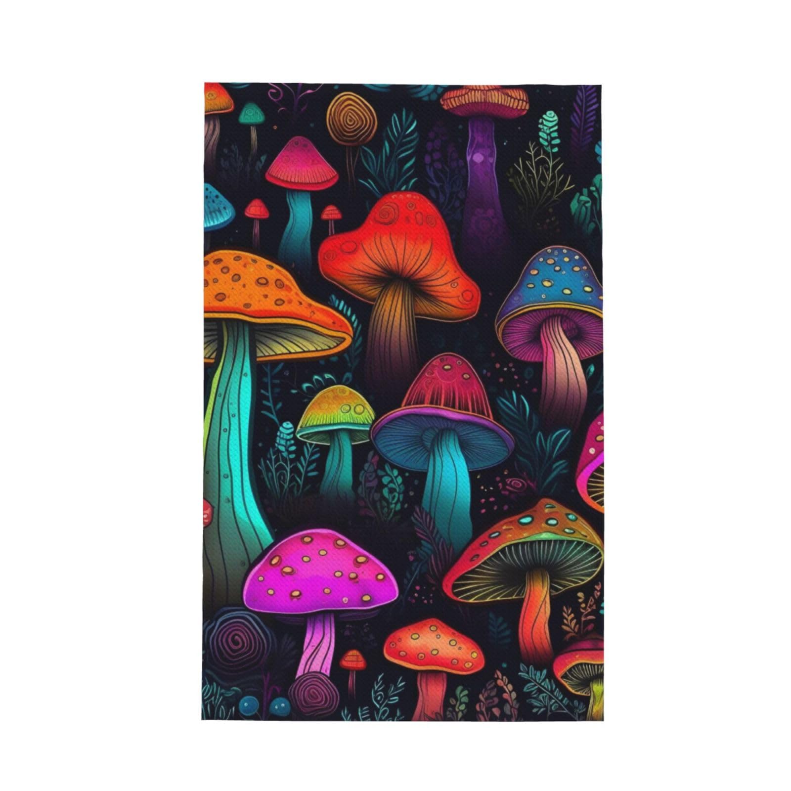 DXTKWL Kitchen Towels Colorful Mushroom Quick Dry Dish Towels 16x26 in Absorbent Hand Towels Dish Cloths for Home Kitchen Drying