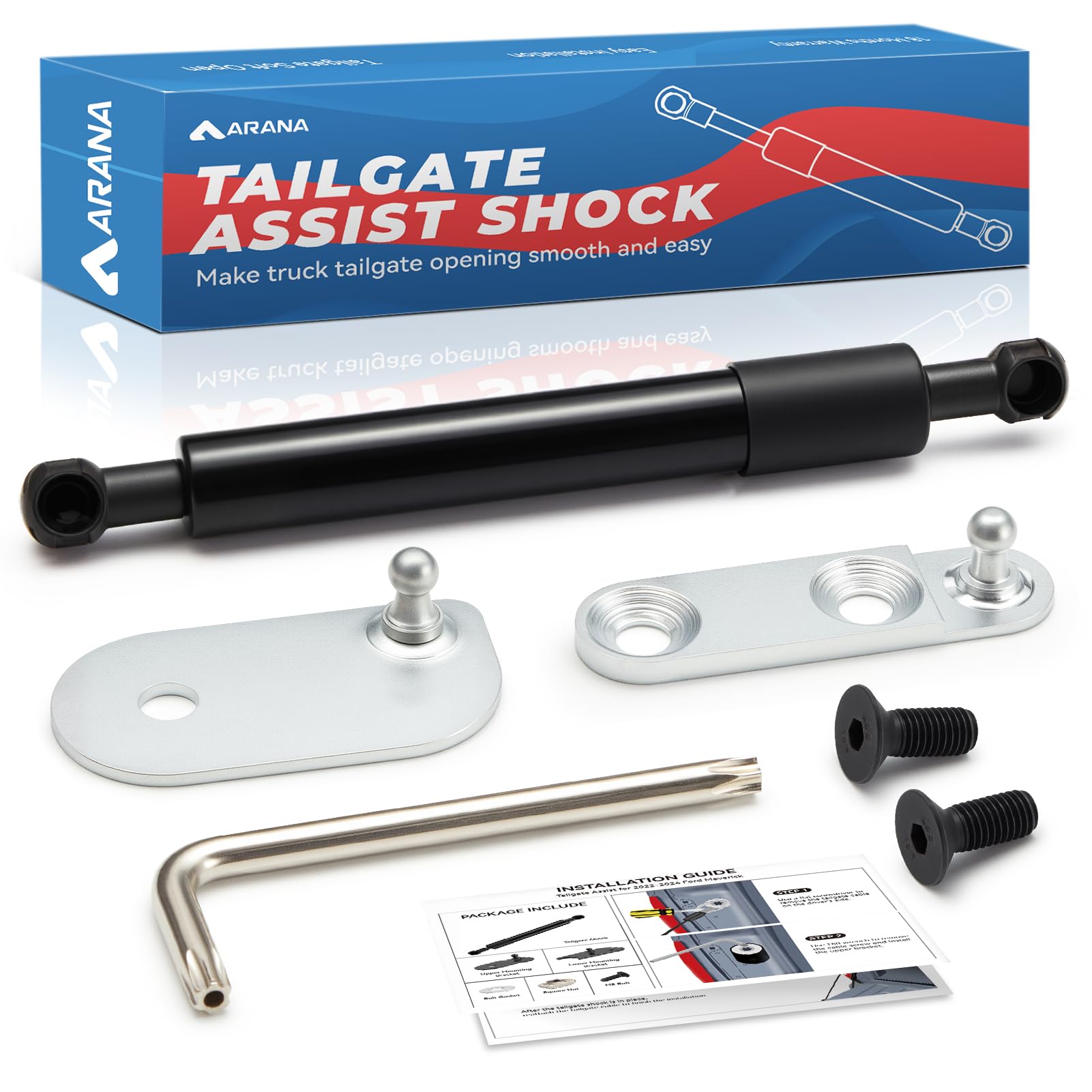 ARANATailgate Assist Shock for Ford Ranger, 2019-2024 Ford Ranger Tailgate Soft Open Accessories, 43206 Truck Tail gate Damper(All Tools Provided)