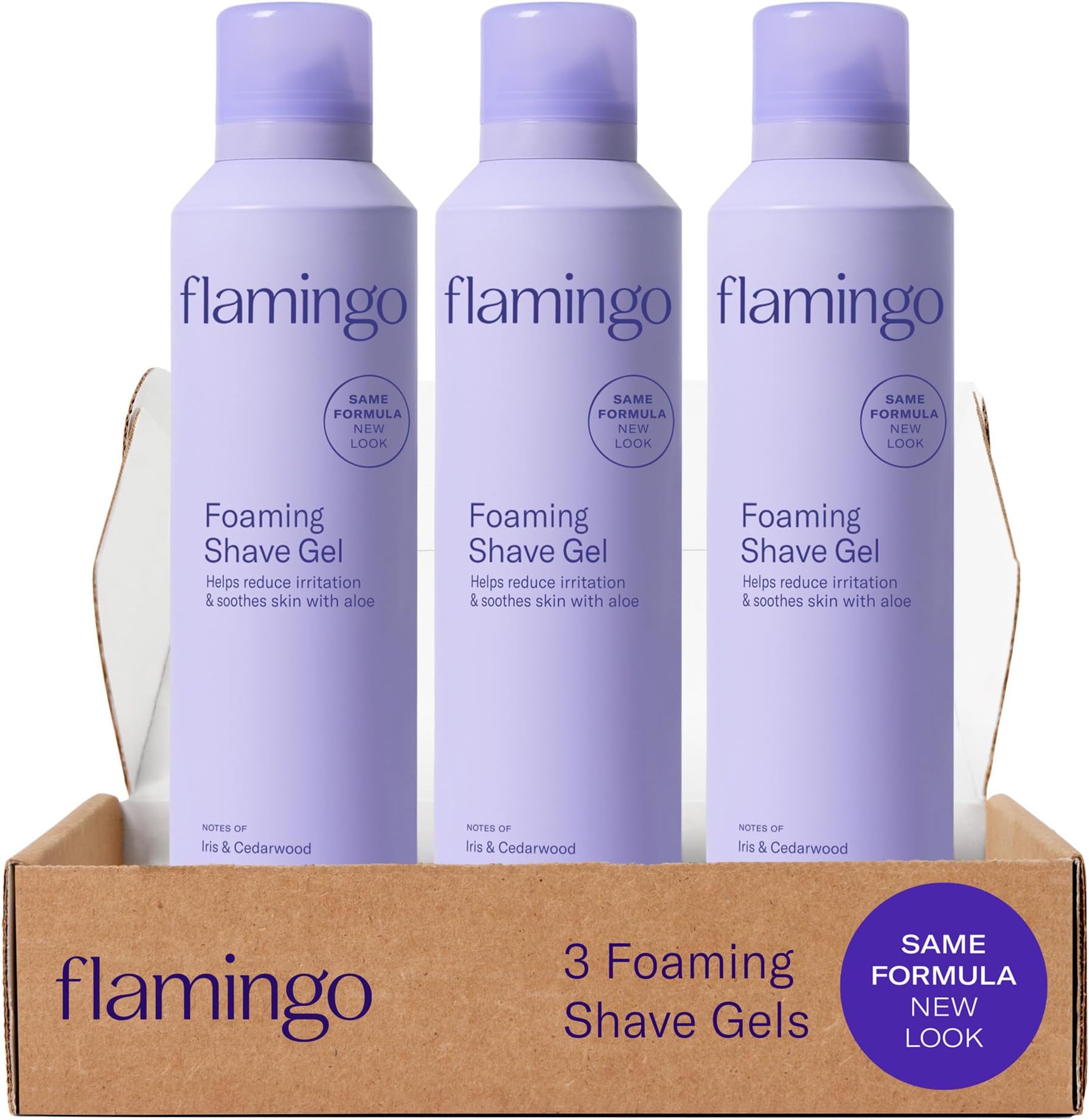 Flamingo Shaving Gel for Women, Foaming Gel with Aloe Vera, 6.7oz, 3ct