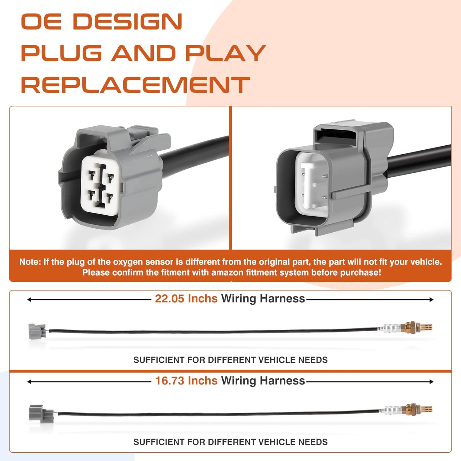2Pcs Oxygen O2 Sensor Upstream Downstream Compatible with Honda Civic 2001-2005 1.7L Front & Rear O2 Sensor Replaces 234-4092 234-4123 D17A7