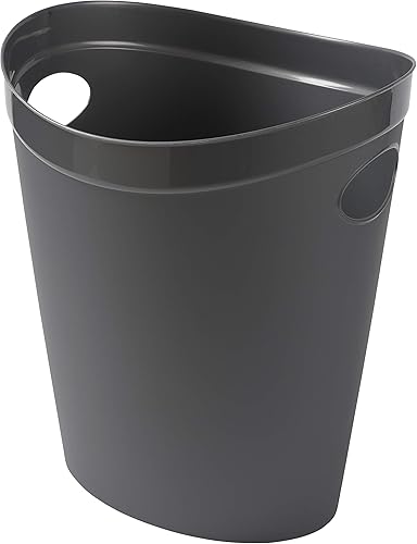 Miniatura 7 de Addis Papelera de plástico para baño, dormitorio, oficina, color negro, 12 LTR