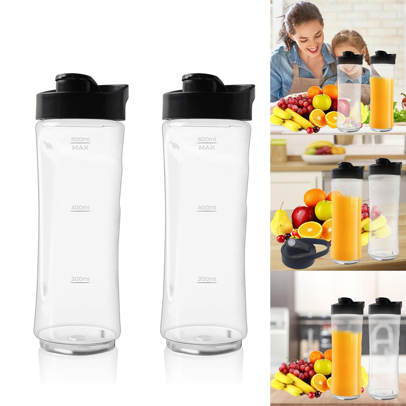 2 Pieces Durable Plastic Juicer Mug Blender Container Mixer Blender Cup Juicing Machine Part For Oster BLSTPB BLSTP2 Juicing Machine Part