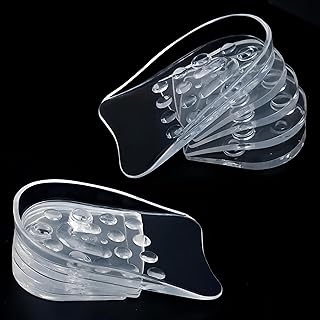 نعل داخلي لزيادة الارتفاع، روافع أحذية بـ5 طبقات من السيليكون للرجال والنساء، نعل داخلي مرن غير مرئي بارتفاع قابل للتعديل، روافع كعب ناعمة مع وسائد مبطنة، زوج واحد (0.6 سم-3 سم)