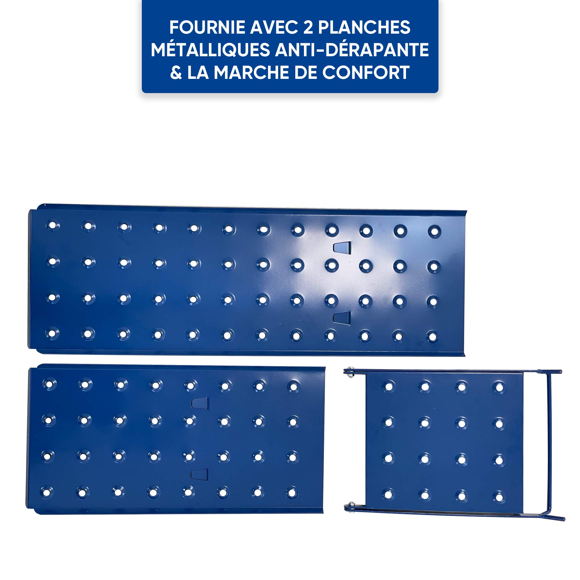 KELI - Echelle articulée 3,5m Multifonctions,Multi-Position,Plateforme,Fabriqué en Alu, Qualité Professionnelle, Marche d'accès Confort, Certifiée à 150kg, EN131 CE