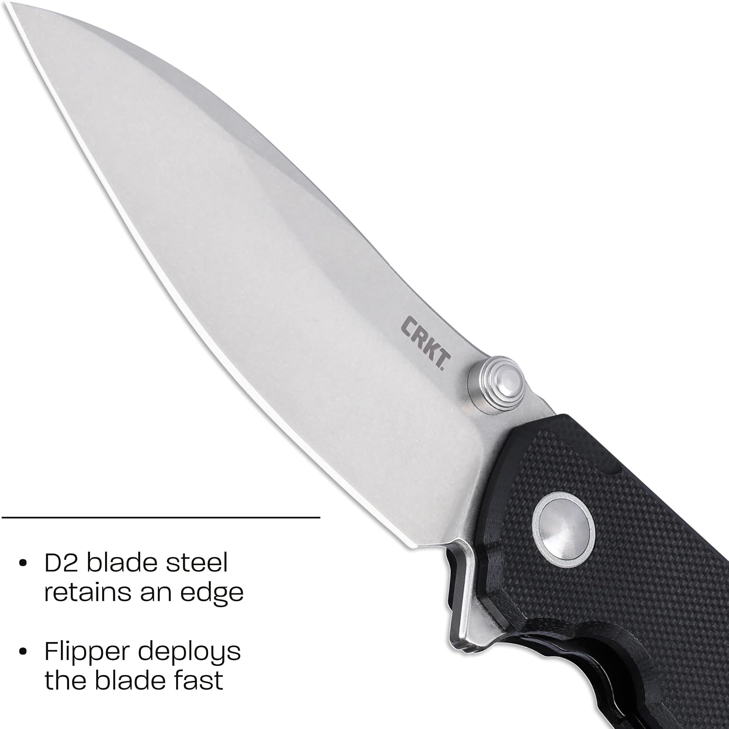 CRKT Ibis Everyday Carry EDC Folding Knife with Liner Lock: D2 Steel Plain Edge Blade, G10 Handle, Pocket Clip, 2540
