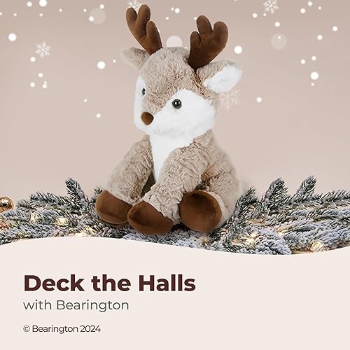 Miniatura 3 de Bearington Reiny Reno de Navidad Animal de Peluche - Juguete de Peluche de Reno de Navidad Suave de 11.5" con Pelaje Despeinado y Cuerpo Abrazable -