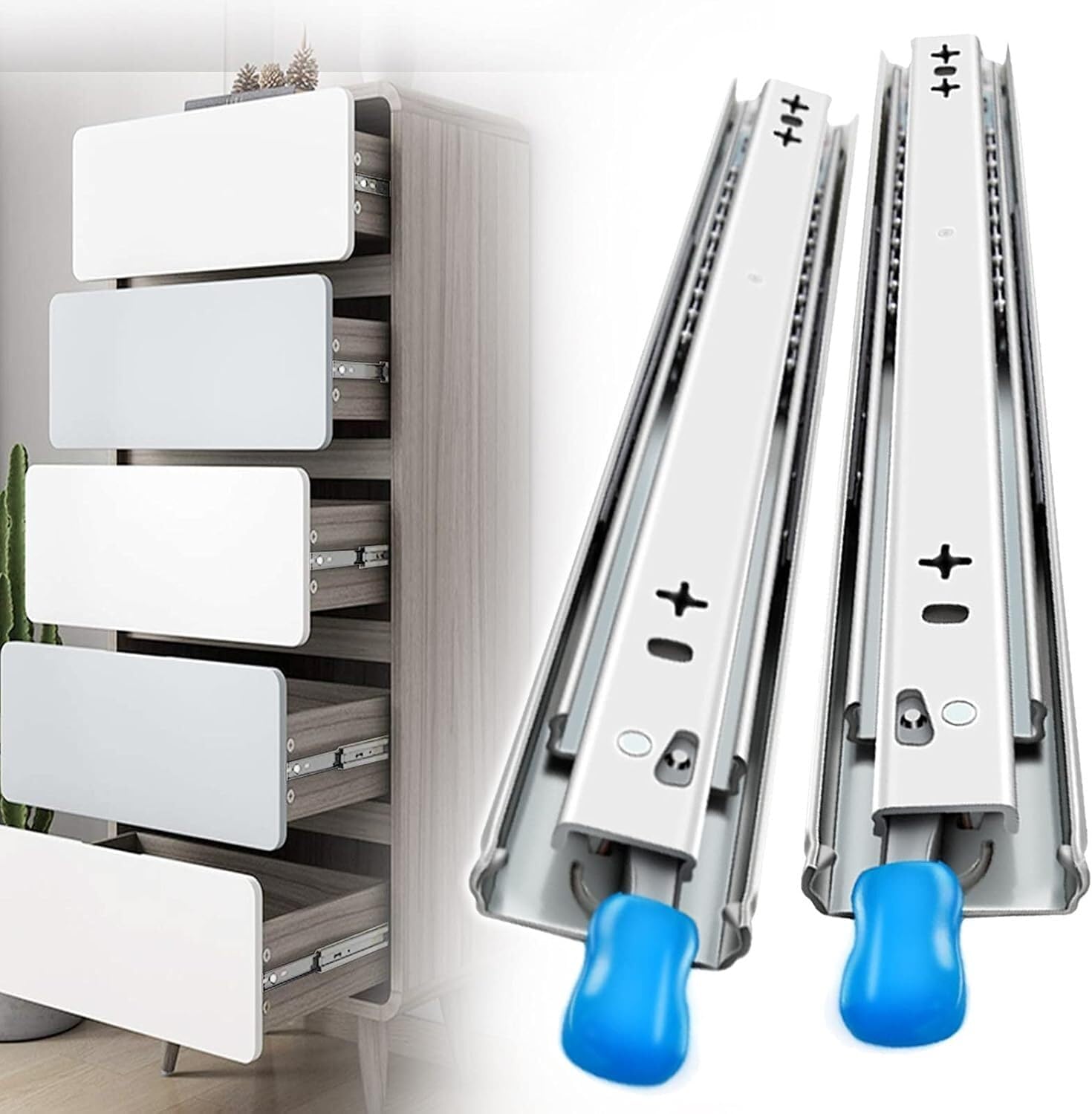 Heavy-Duty Cushioned Soft-Close Fully Extendable Side-Mount Ball Bearing Drawer Runners(36inch/900mm)