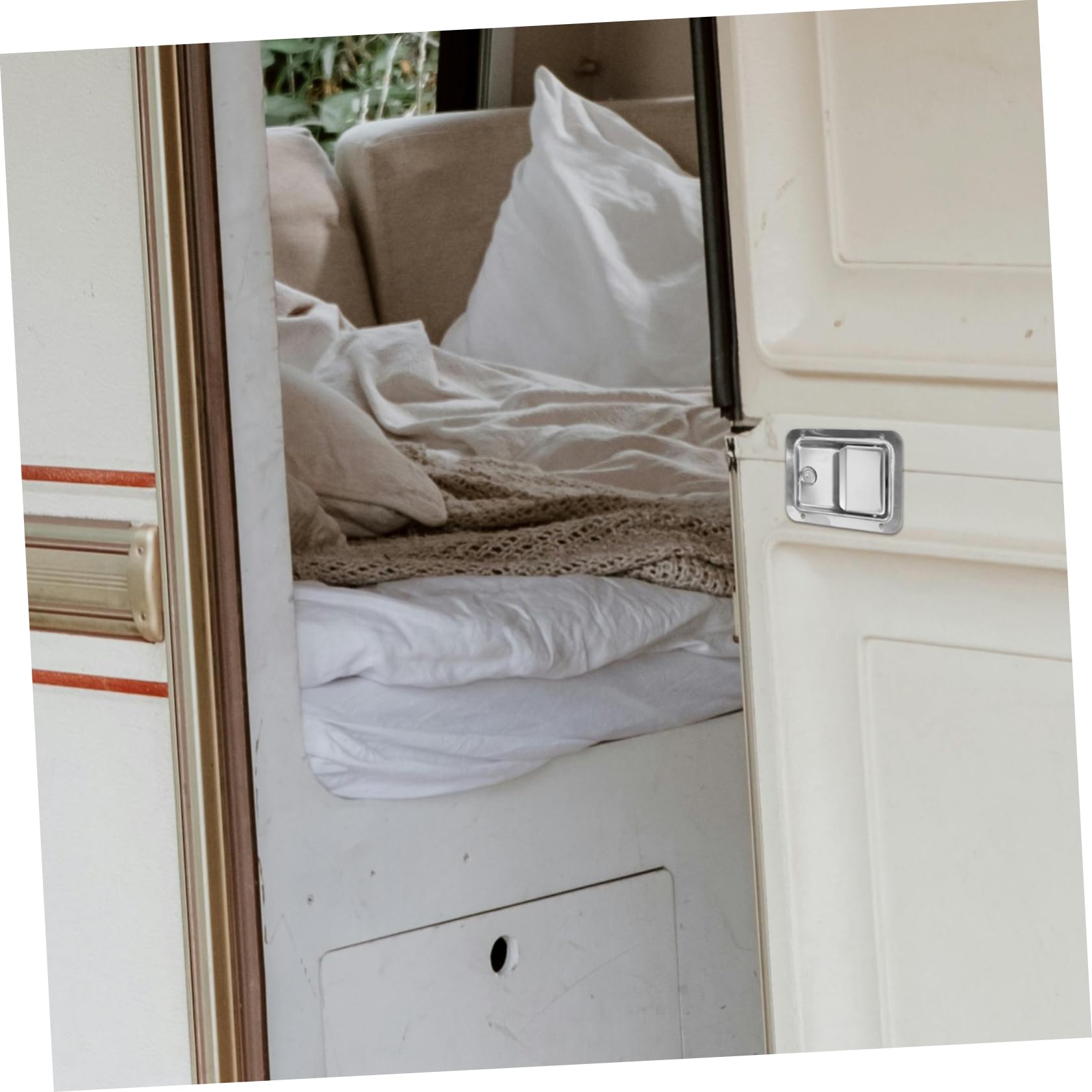 Tofficu Edelstahl Anhängerschloss 140x108mm Panel Schloss für Wohnmobil Werkzeugkasten Vielseitig Abschließbar Robust und Langlebig