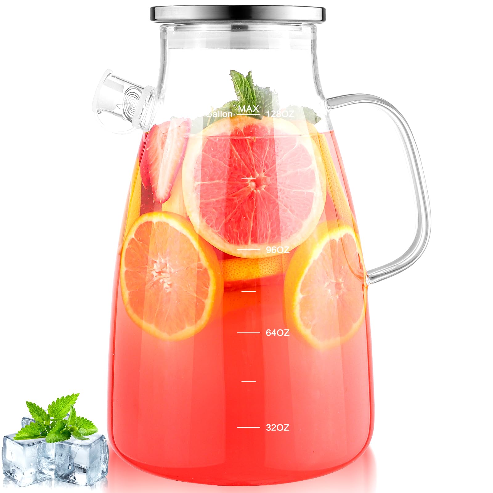 Glass Teapot Borosilicate Large Milk Carafe Jug Cold Carafe Iced Coffee Juice Glass Water Pitcher - View #9