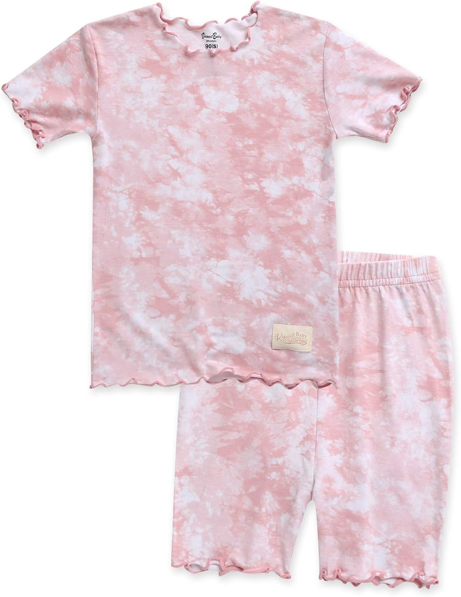 VAENAIT BABY Infant Toddler Kids Junior Soft Bamboo Pajamas Tie Dye Short Summer Pjs 2pcs Set 6M-12Y