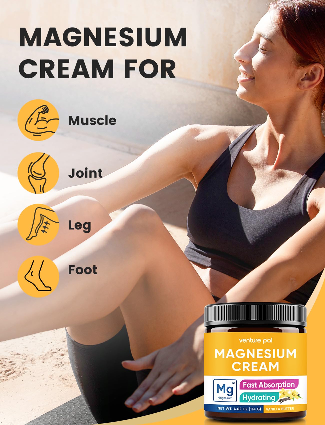 Venture Pal Topical Magnesium Cream, Highly Concentrated Magnesium Lotion — Amazon image 4