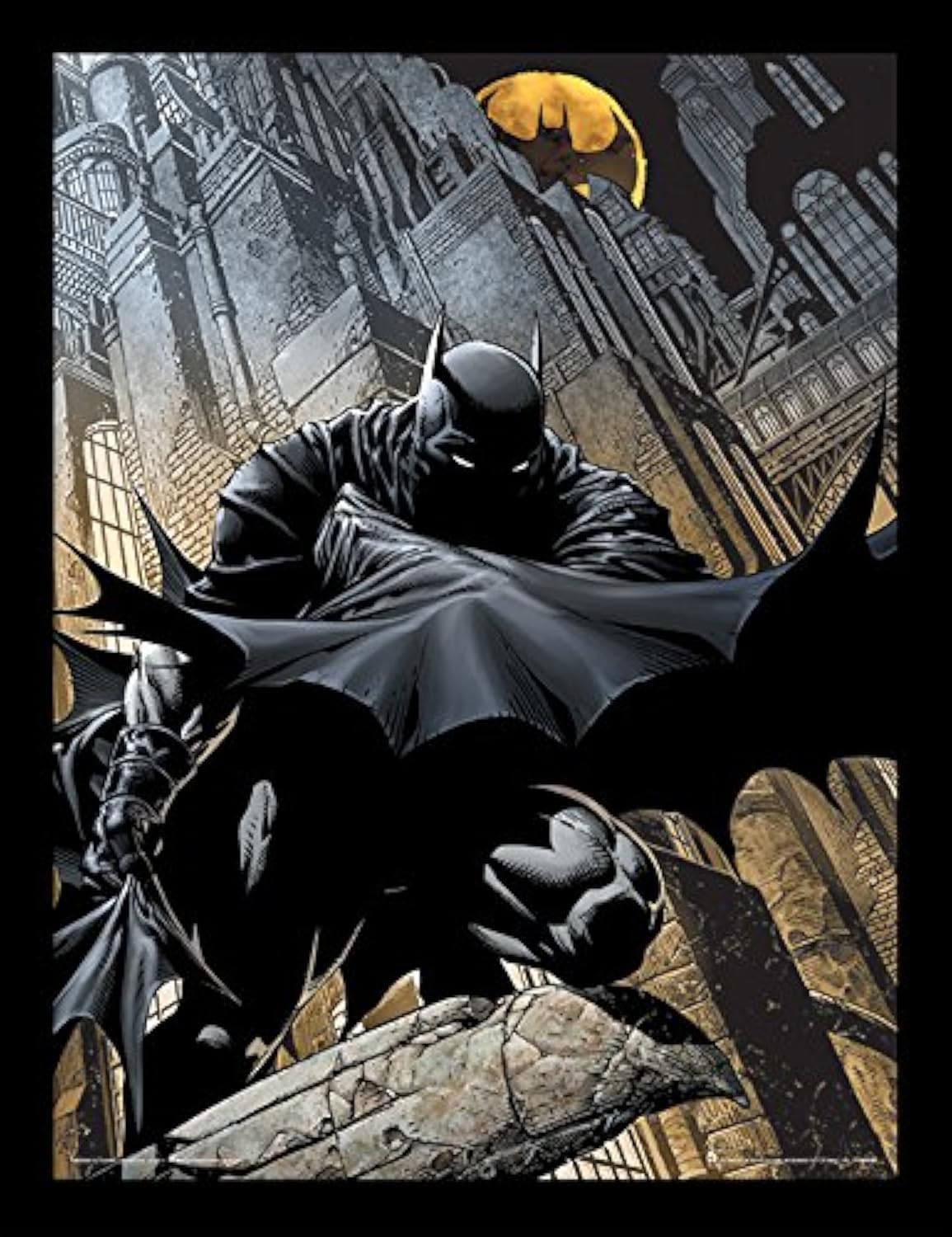 DC Comics FP11603P-PL Batman 30 X 40 cm "Night Watch" Framed Print, Black