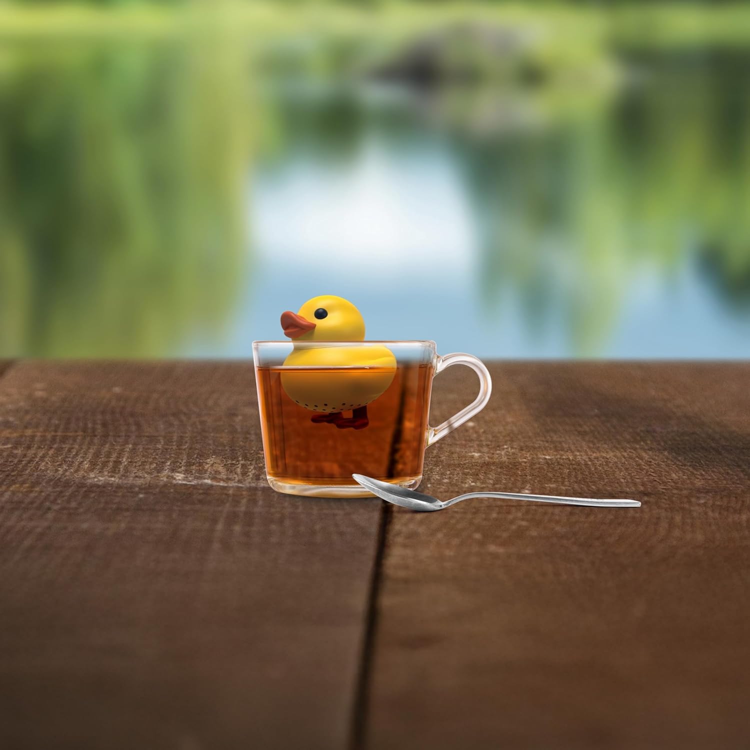 Winkee - Cute Animal Tea Strainer I Tea Infuser for Loose Tea I Funny Tea Infuser I Tea Strainer for Cup I Spice Strainer Silicone I Tea Ball Animal Figure (Duckling)