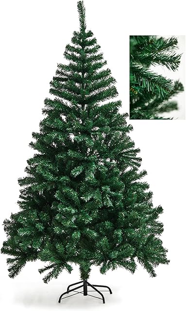 ZFYQ Artificial Christmas Tree 180cm/6FT, Green, Realistic Effect(900 Tips)