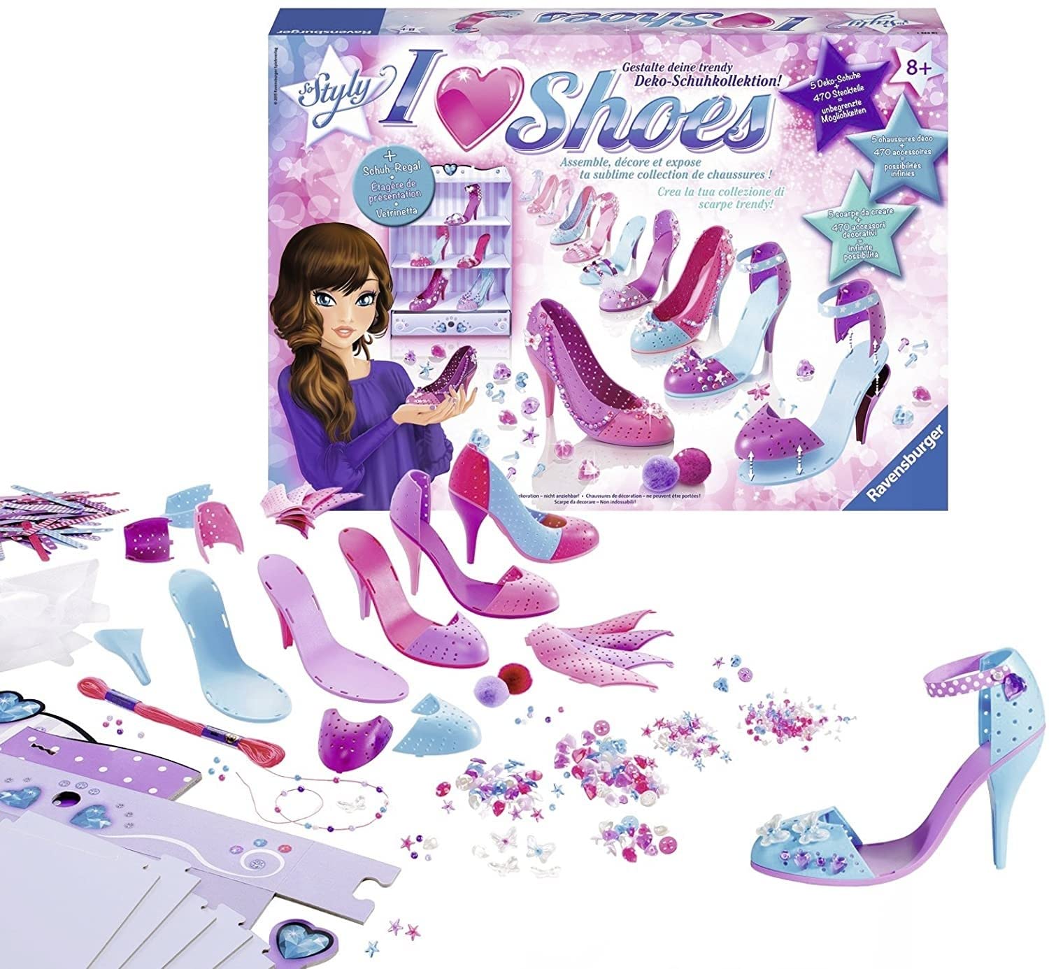 Ravensburger 18535 - Kinder-Bastelsets - I Love Shoes Maxi Princess - So Styly