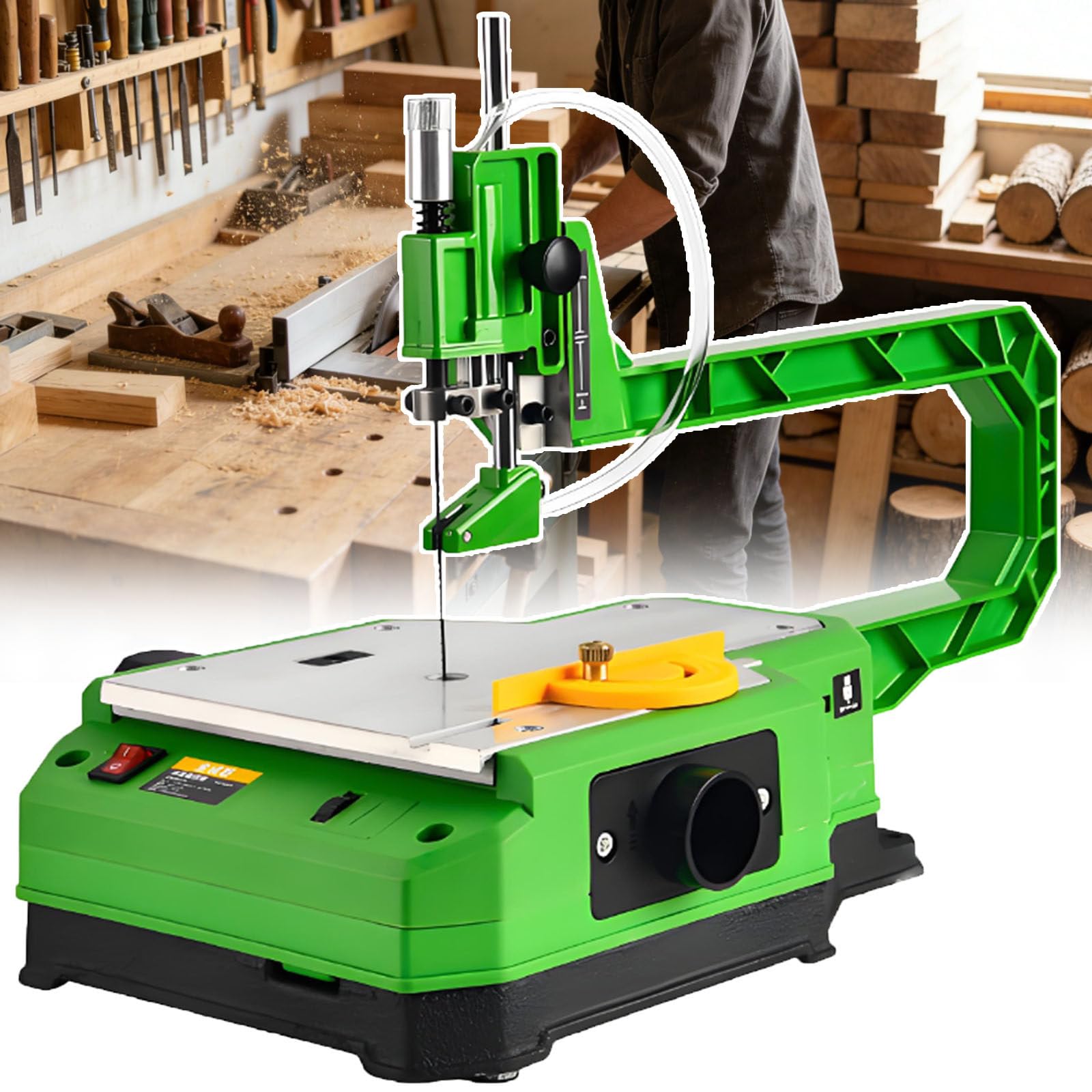Seghetto Alternativo Elettrico per Legno-Seghetto A Traforo Elettrico con Piano di Lavoro Stabile E Antiscivolo-Seghetto A Traforo A velocità Variabile con Illuminazione A LED 56blades