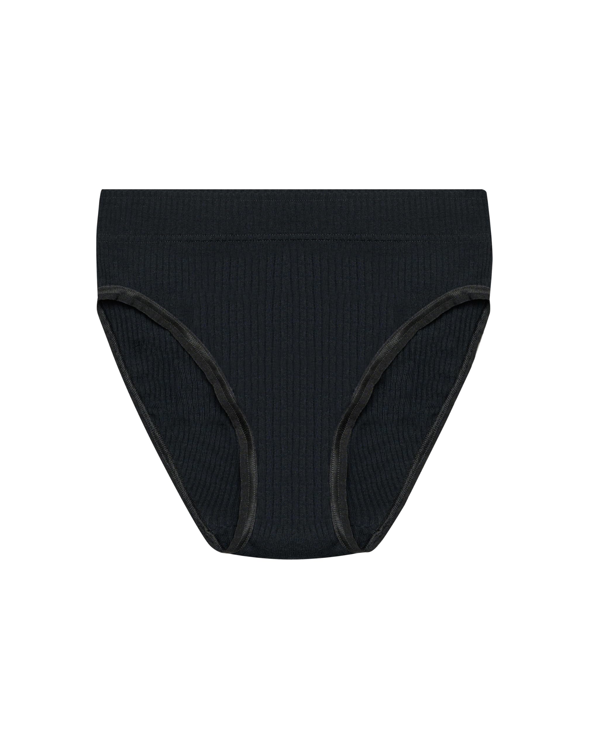 Dilling Women's Black Merino Wool High Waist Tai Brief, 8