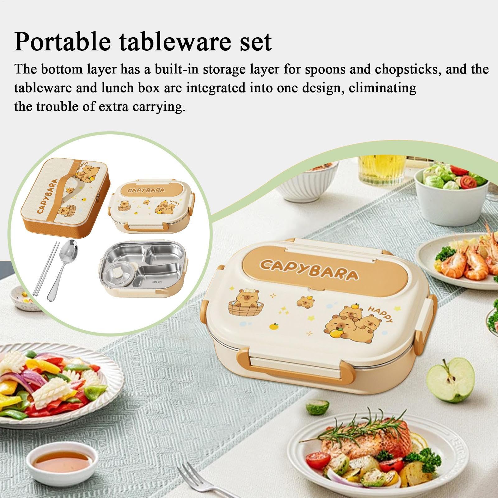 Générique Lunch Box Set Contenants Alimentaires En, Couverts Inclus